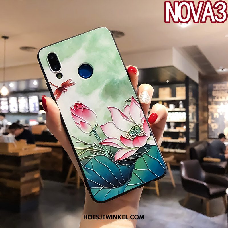 Huawei Nova 3 Hoesje Schrobben Siliconen Ring, Huawei Nova 3 Hoesje Scheppend Hanger