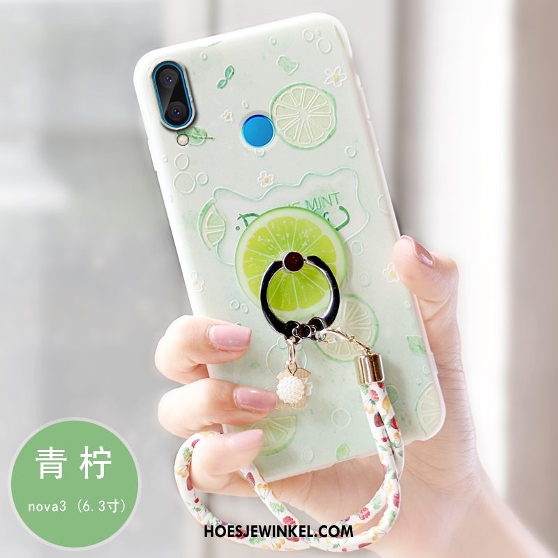 Huawei Nova 3 Hoesje Siliconen Hoes Mobiele Telefoon, Huawei Nova 3 Hoesje Geel Schrobben