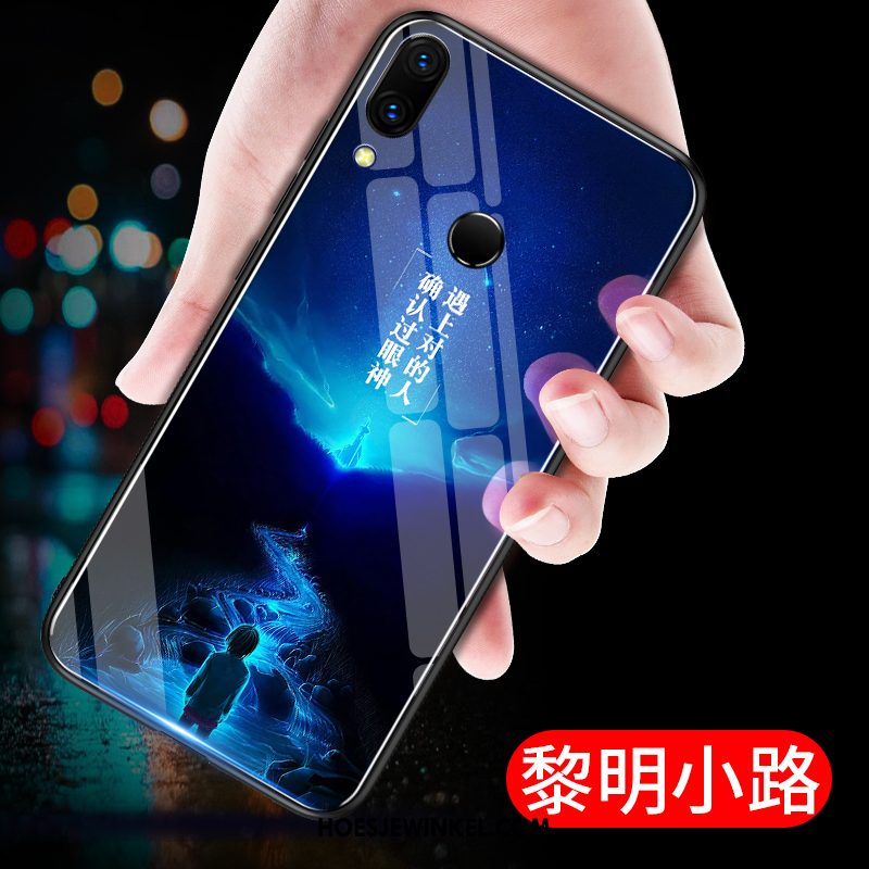 Huawei Nova 3e Hoesje Blauw Persoonlijk High End, Huawei Nova 3e Hoesje Trendy Merk Anti-fall