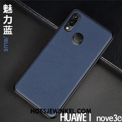 Huawei Nova 3e Hoesje Echt Leer Nieuw High End, Huawei Nova 3e Hoesje All Inclusive Lichte En Dun Braun