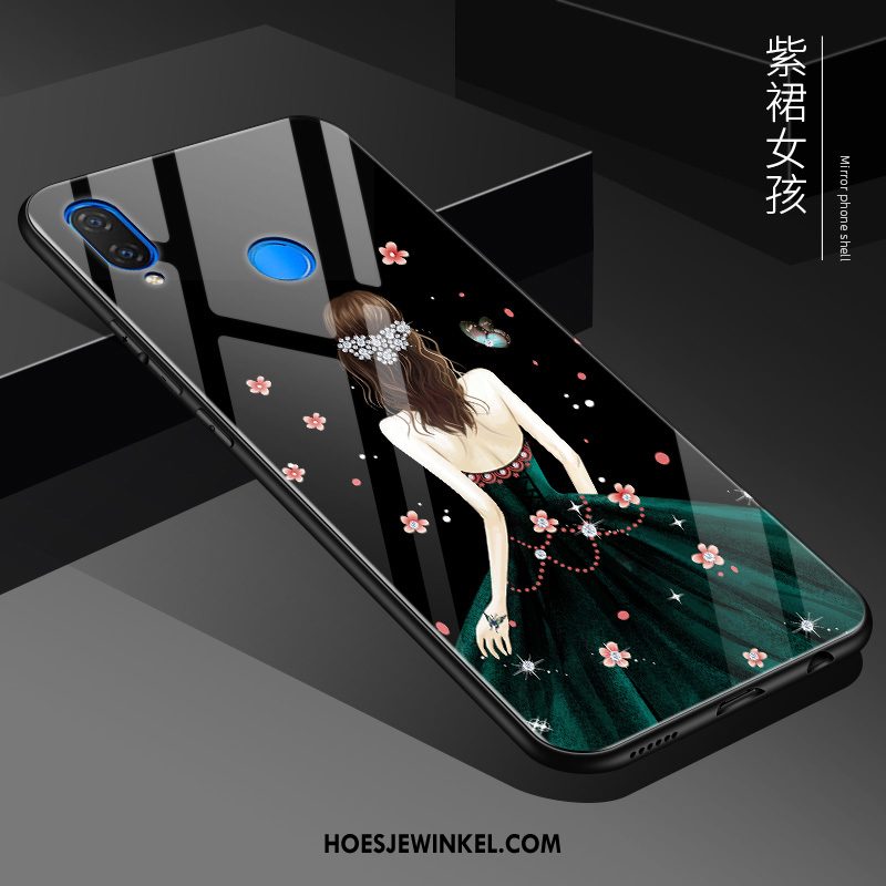 Huawei Nova 3e Hoesje Hoes Anti-fall Spiegel, Huawei Nova 3e Hoesje Mobiele Telefoon Zacht