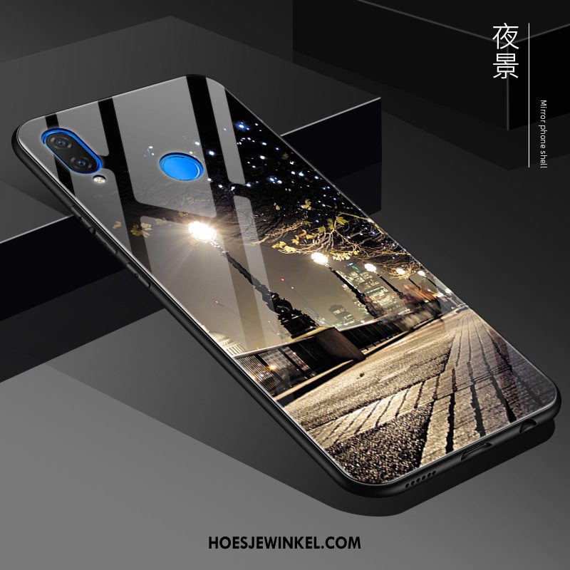 Huawei Nova 3e Hoesje Hoes Anti-fall Spiegel, Huawei Nova 3e Hoesje Mobiele Telefoon Zacht