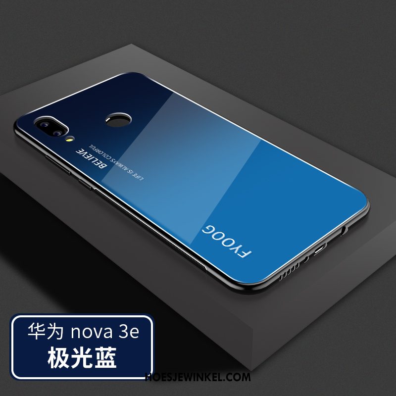 Huawei Nova 3e Hoesje Hoes Glas Siliconen, Huawei Nova 3e Hoesje Hard Persoonlijk