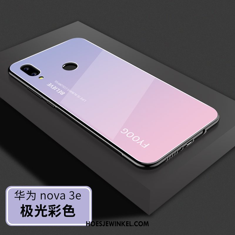 Huawei Nova 3e Hoesje Hoes Glas Siliconen, Huawei Nova 3e Hoesje Hard Persoonlijk