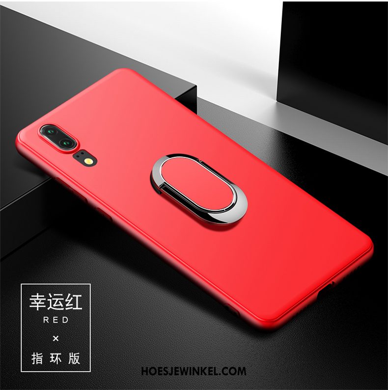 Huawei Nova 3e Hoesje Hoes Zacht Mobiele Telefoon, Huawei Nova 3e Hoesje Rood Anti-fall