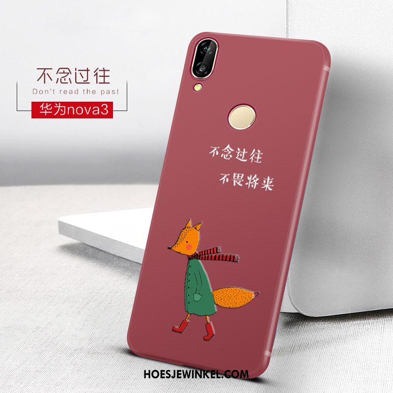 Huawei Nova 3e Hoesje Mobiele Telefoon Mooie Rood, Huawei Nova 3e Hoesje Persoonlijk Mini