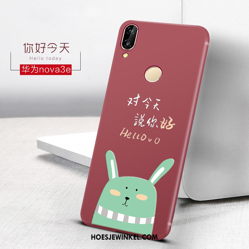 Huawei Nova 3e Hoesje Mobiele Telefoon Mooie Rood, Huawei Nova 3e Hoesje Persoonlijk Mini