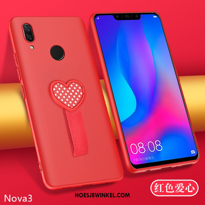 Huawei Nova 3e Hoesje Mooie Siliconen Trendy Merk, Huawei Nova 3e Hoesje Roze Zacht