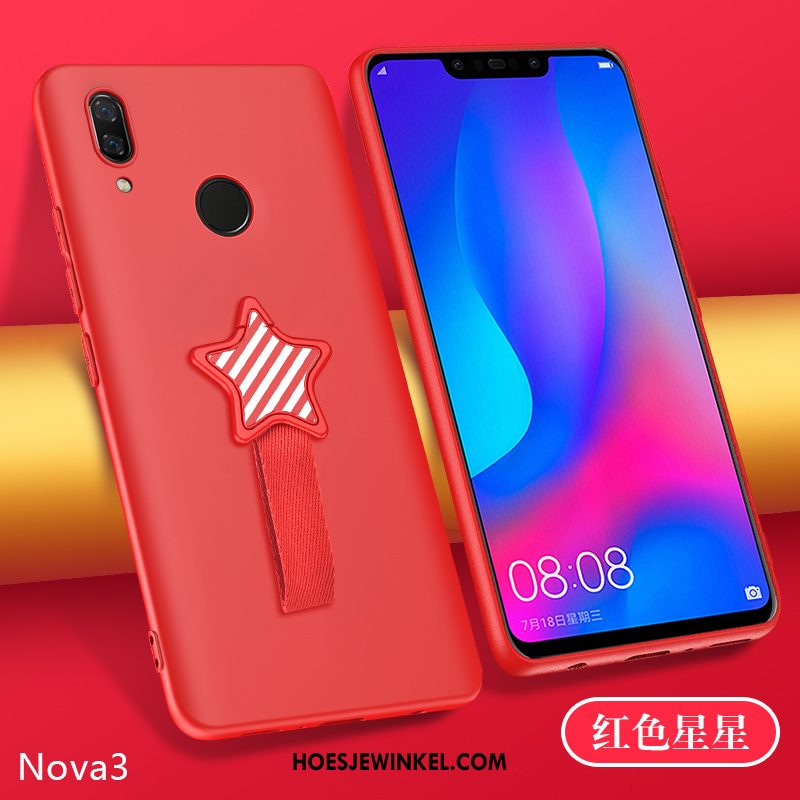 Huawei Nova 3e Hoesje Mooie Siliconen Trendy Merk, Huawei Nova 3e Hoesje Roze Zacht