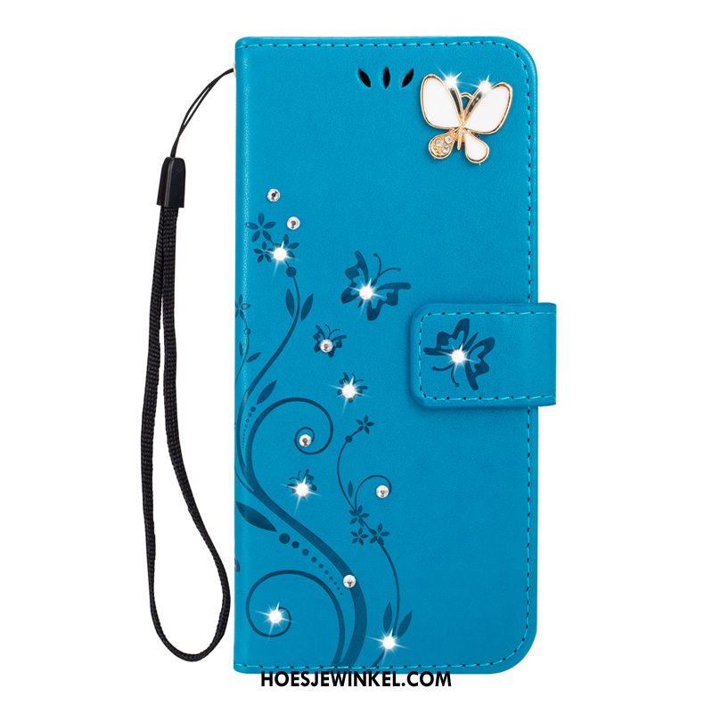 Huawei Nova 3e Hoesje Portemonnee All Inclusive Leren Etui, Huawei Nova 3e Hoesje Kaart Blauw