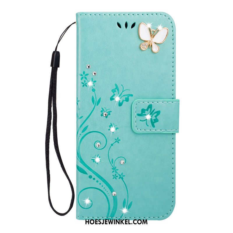 Huawei Nova 3e Hoesje Portemonnee All Inclusive Leren Etui, Huawei Nova 3e Hoesje Kaart Blauw