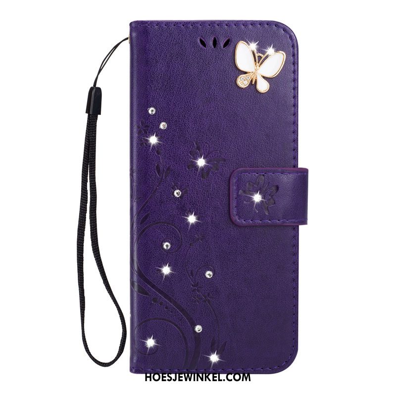 Huawei Nova 3e Hoesje Portemonnee All Inclusive Leren Etui, Huawei Nova 3e Hoesje Kaart Blauw