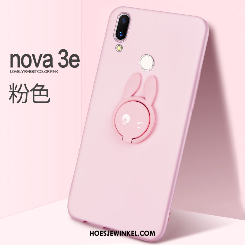 Huawei Nova 3e Hoesje Ring Bescherming Rood, Huawei Nova 3e Hoesje Hoes Spotprent