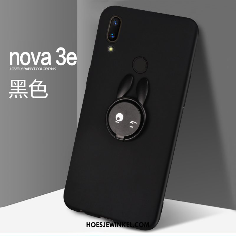 Huawei Nova 3e Hoesje Ring Bescherming Rood, Huawei Nova 3e Hoesje Hoes Spotprent