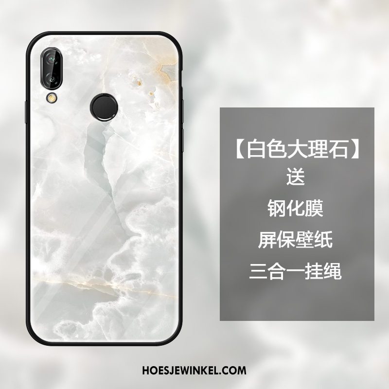 Huawei Nova 3e Hoesje Scheppend Hanger Blauw, Huawei Nova 3e Hoesje Bescherming Glas