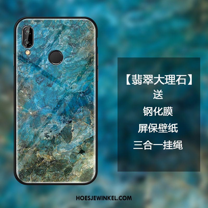 Huawei Nova 3e Hoesje Scheppend Hanger Blauw, Huawei Nova 3e Hoesje Bescherming Glas