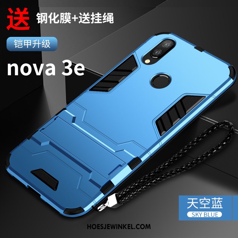 Huawei Nova 3e Hoesje Zwart Bescherming Scheppend, Huawei Nova 3e Hoesje Hard Hoes