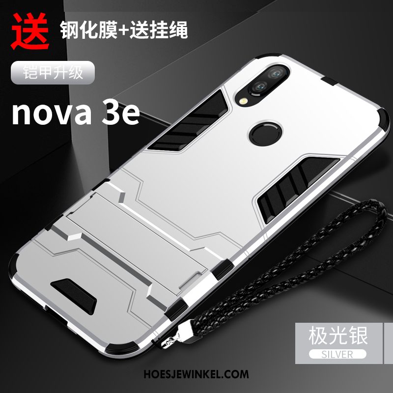 Huawei Nova 3e Hoesje Zwart Bescherming Scheppend, Huawei Nova 3e Hoesje Hard Hoes