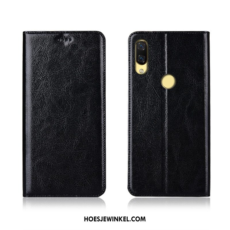 Huawei Nova 3i Hoesje All Inclusive Siliconen Donkerblauw, Huawei Nova 3i Hoesje Leren Etui Hoes