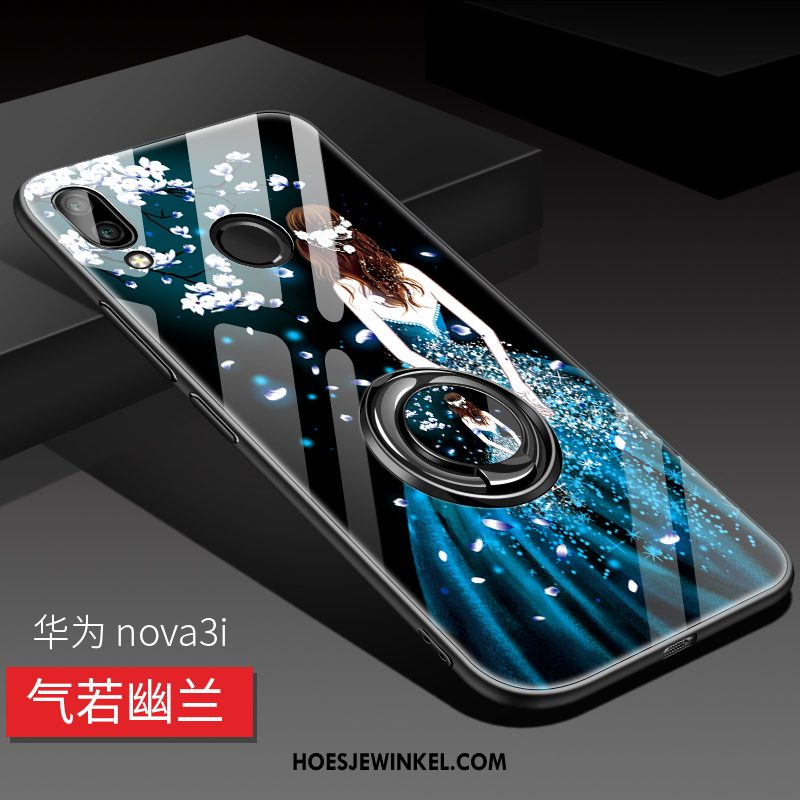 Huawei Nova 3i Hoesje Bescherming High End Mobiele Telefoon, Huawei Nova 3i Hoesje Glas Blauw