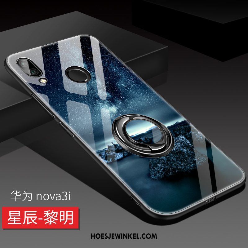 Huawei Nova 3i Hoesje Bescherming High End Mobiele Telefoon, Huawei Nova 3i Hoesje Glas Blauw