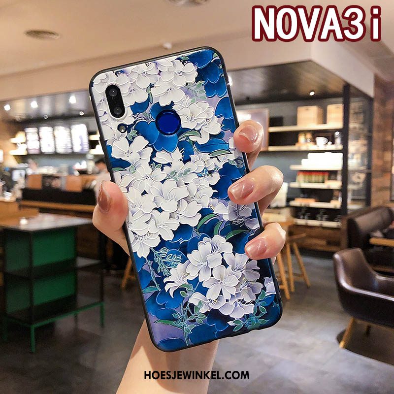 Huawei Nova 3i Hoesje Chinese Stijl Ring Hoes, Huawei Nova 3i Hoesje Reliëf Anti-fall