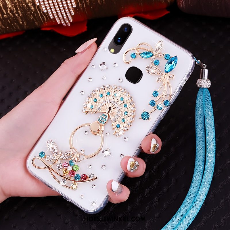 Huawei Nova 3i Hoesje Doorzichtig Hanger Ring, Huawei Nova 3i Hoesje Anti-fall Blauw