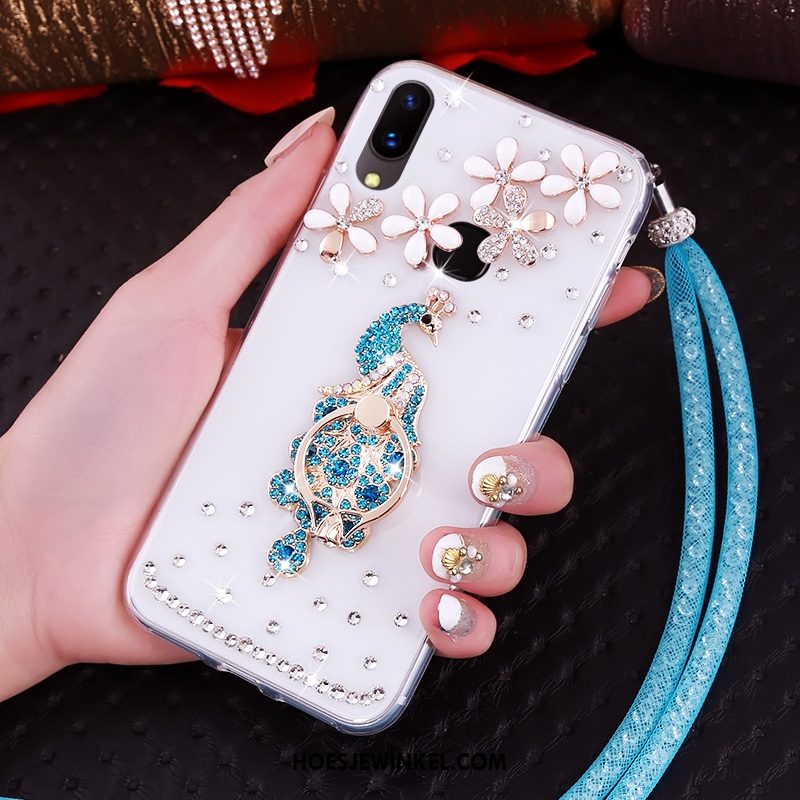 Huawei Nova 3i Hoesje Doorzichtig Hanger Ring, Huawei Nova 3i Hoesje Anti-fall Blauw