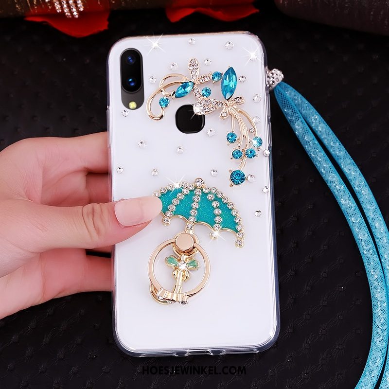 Huawei Nova 3i Hoesje Doorzichtig Hanger Ring, Huawei Nova 3i Hoesje Anti-fall Blauw