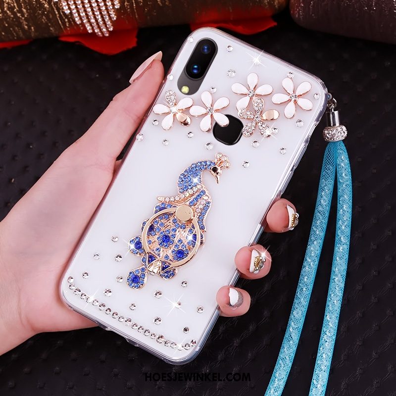 Huawei Nova 3i Hoesje Doorzichtig Hanger Ring, Huawei Nova 3i Hoesje Anti-fall Blauw