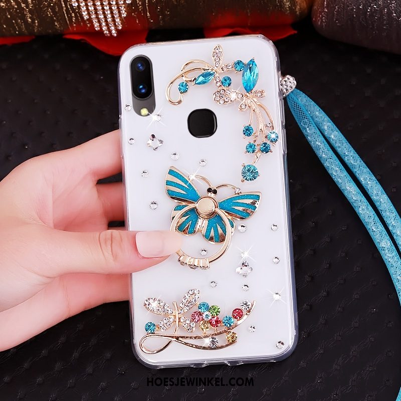 Huawei Nova 3i Hoesje Doorzichtig Hanger Ring, Huawei Nova 3i Hoesje Anti-fall Blauw