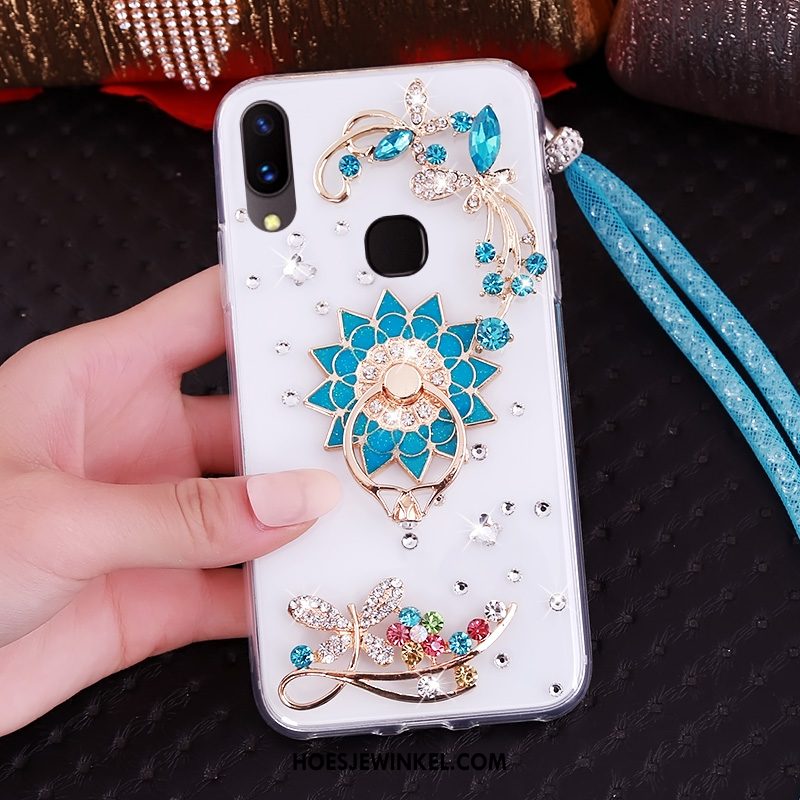 Huawei Nova 3i Hoesje Doorzichtig Hanger Ring, Huawei Nova 3i Hoesje Anti-fall Blauw