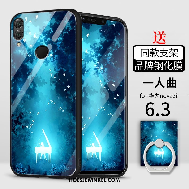 Huawei Nova 3i Hoesje Dun Lovers Bescherming, Huawei Nova 3i Hoesje Schrobben Wit