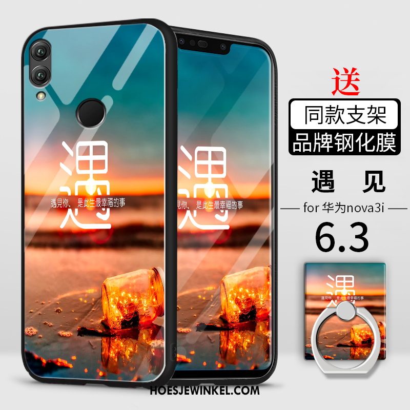 Huawei Nova 3i Hoesje Dun Lovers Bescherming, Huawei Nova 3i Hoesje Schrobben Wit