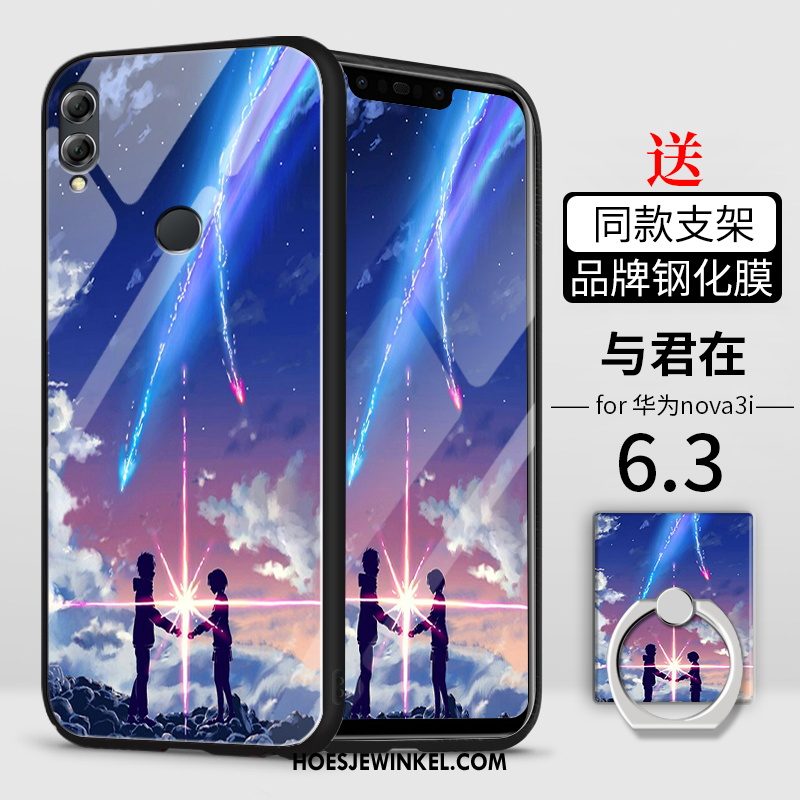 Huawei Nova 3i Hoesje Dun Lovers Bescherming, Huawei Nova 3i Hoesje Schrobben Wit