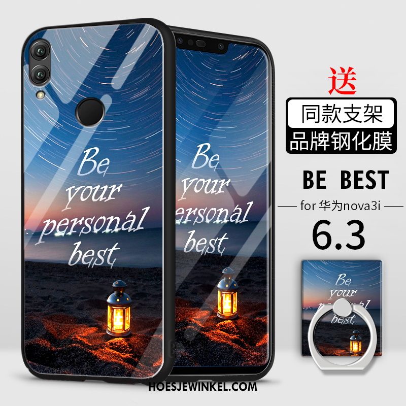 Huawei Nova 3i Hoesje Dun Lovers Bescherming, Huawei Nova 3i Hoesje Schrobben Wit