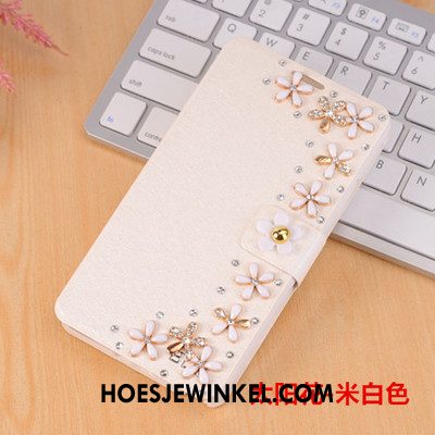 Huawei Nova 3i Hoesje Met Strass Anti-fall Wit, Huawei Nova 3i Hoesje Leren Etui Clamshell