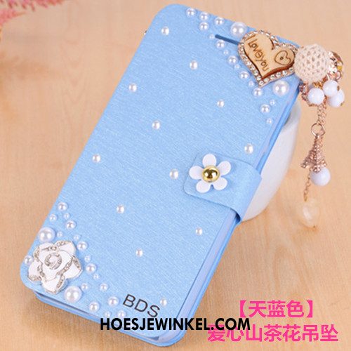 Huawei Nova 3i Hoesje Met Strass Anti-fall Wit, Huawei Nova 3i Hoesje Leren Etui Clamshell