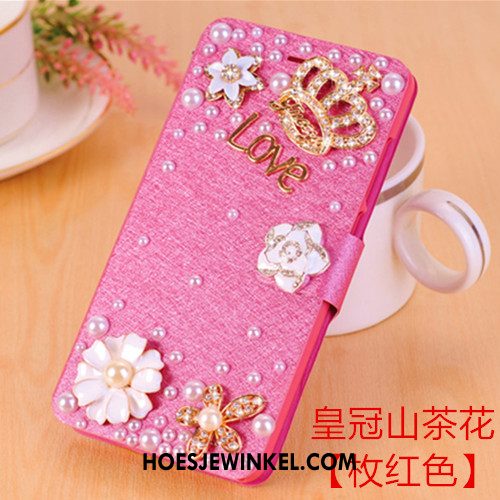 Huawei Nova 3i Hoesje Met Strass Anti-fall Wit, Huawei Nova 3i Hoesje Leren Etui Clamshell