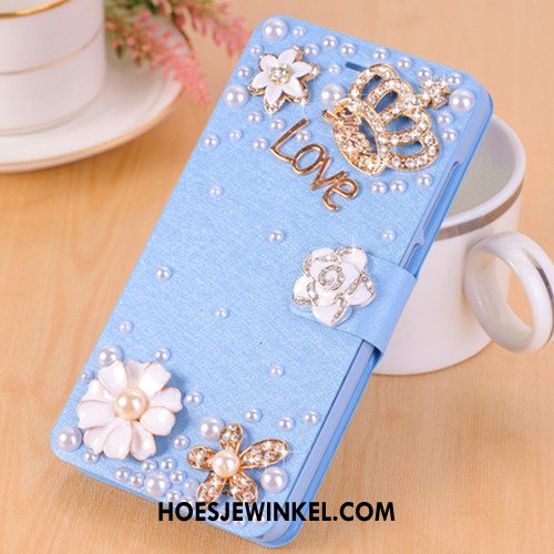 Huawei Nova 3i Hoesje Met Strass Anti-fall Wit, Huawei Nova 3i Hoesje Leren Etui Clamshell