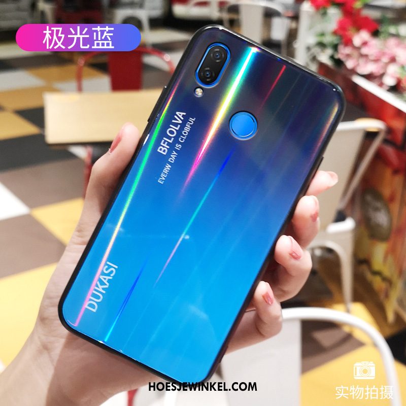 Huawei Nova 3i Hoesje Persoonlijk Glas Scheppend, Huawei Nova 3i Hoesje Trendy Merk Gekleurde