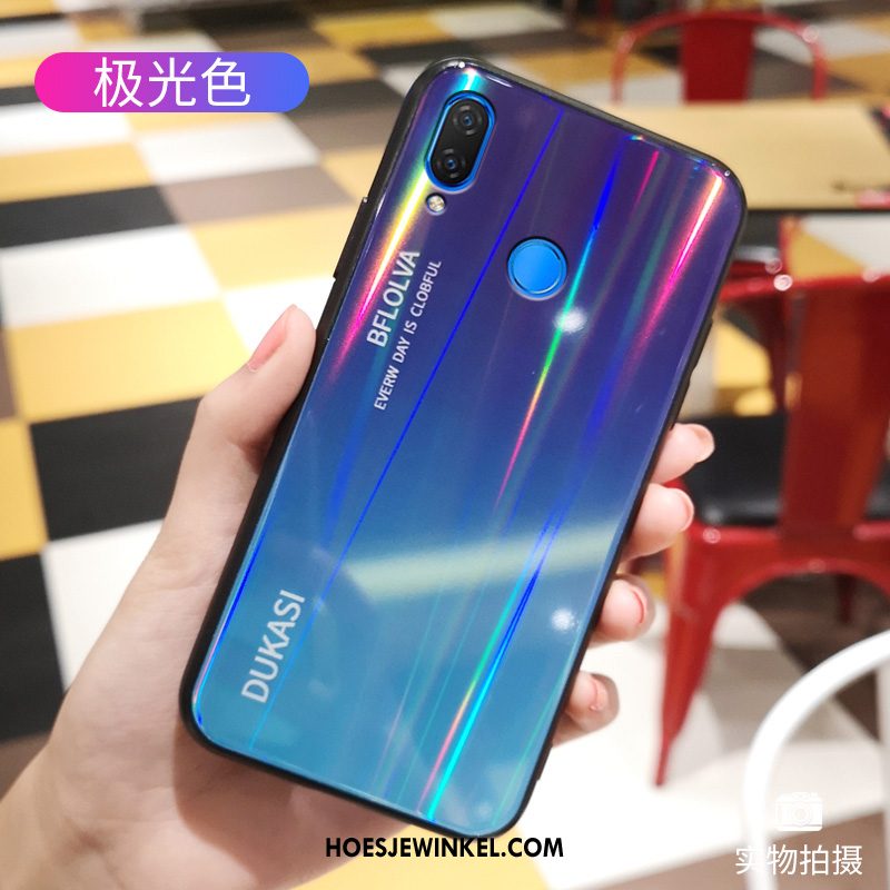 Huawei Nova 3i Hoesje Persoonlijk Glas Scheppend, Huawei Nova 3i Hoesje Trendy Merk Gekleurde