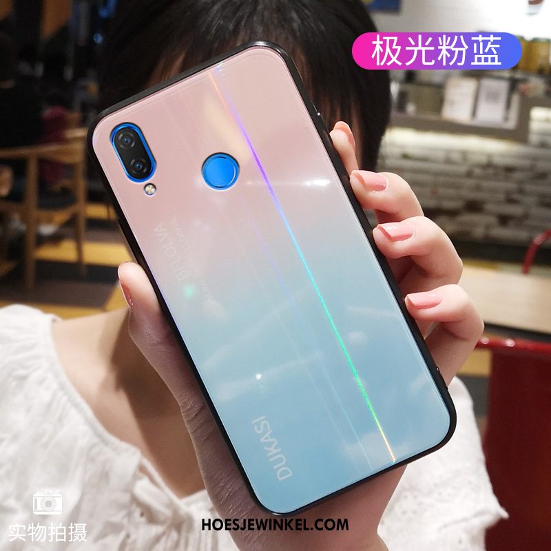 Huawei Nova 3i Hoesje Persoonlijk Glas Scheppend, Huawei Nova 3i Hoesje Trendy Merk Gekleurde