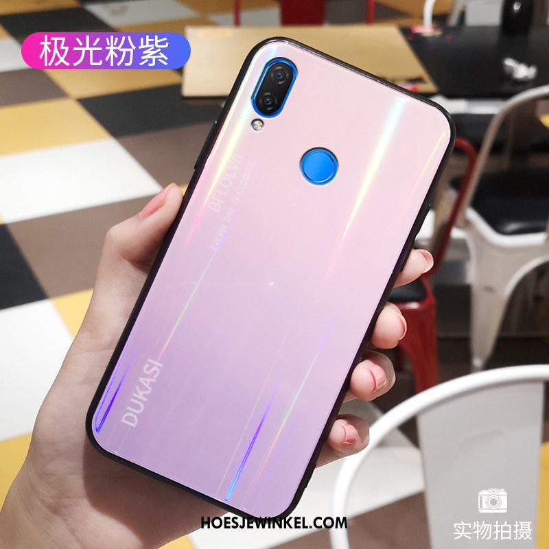 Huawei Nova 3i Hoesje Persoonlijk Glas Scheppend, Huawei Nova 3i Hoesje Trendy Merk Gekleurde