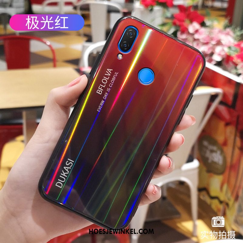 Huawei Nova 3i Hoesje Persoonlijk Glas Scheppend, Huawei Nova 3i Hoesje Trendy Merk Gekleurde