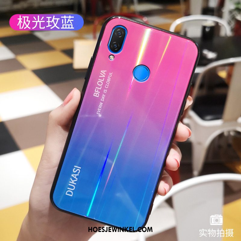 Huawei Nova 3i Hoesje Persoonlijk Glas Scheppend, Huawei Nova 3i Hoesje Trendy Merk Gekleurde