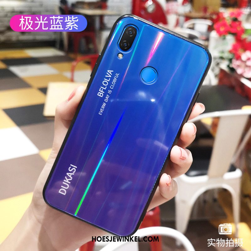 Huawei Nova 3i Hoesje Persoonlijk Glas Scheppend, Huawei Nova 3i Hoesje Trendy Merk Gekleurde