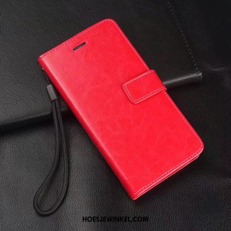 Huawei Nova 3i Hoesje Rood Mobiele Telefoon Folio, Huawei Nova 3i Hoesje Anti-fall Leren Etui