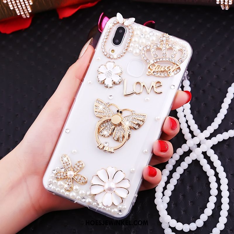 Huawei Nova 3i Hoesje Wit Met Strass Zacht, Huawei Nova 3i Hoesje Trend All Inclusive