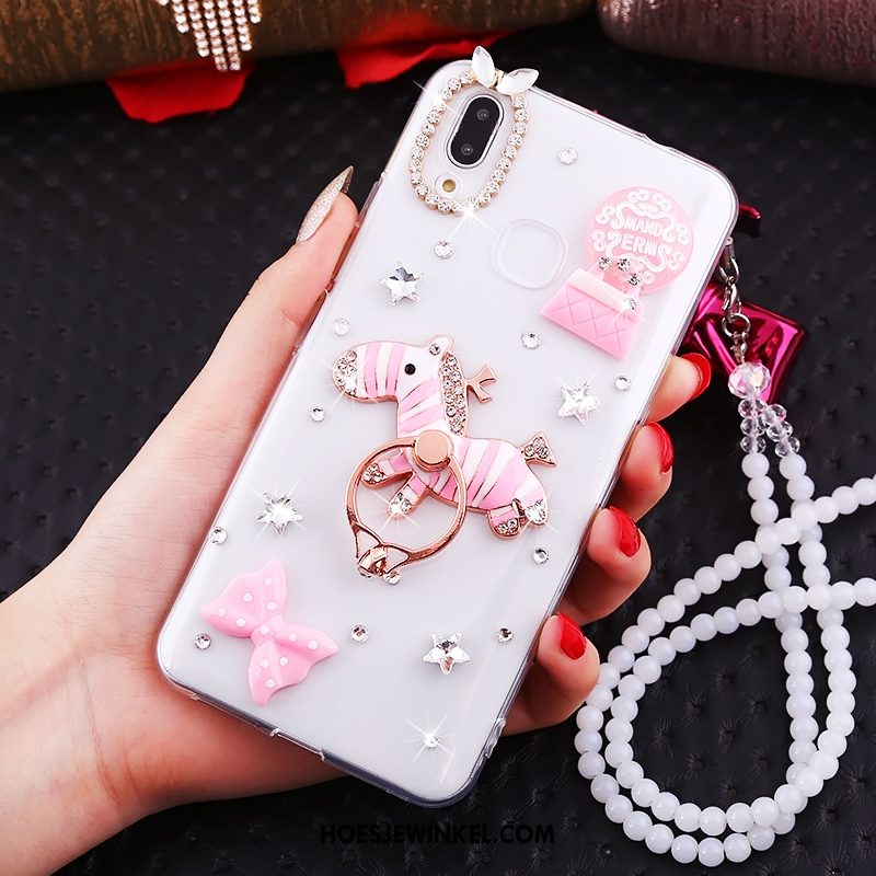 Huawei Nova 3i Hoesje Wit Met Strass Zacht, Huawei Nova 3i Hoesje Trend All Inclusive